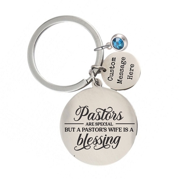 Pastor's Wife Blessing - Personalized Faith Birthstone Keychain Gift